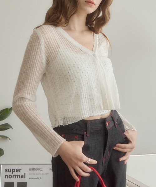 シアーボレロカーディガン/sheer bolero cardigan（カーディガン