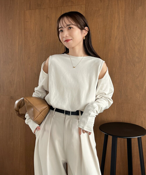 カプリシュレマージュ shio企画 マルチwayスリットロンT shio企画】マルチWAYスリットロンT | CAPRICIEUX LE'MAGE(カプリ