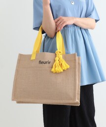 夏を彩る スクエアジュートトートバッグ