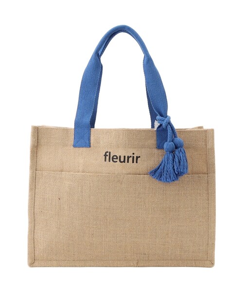 SHOO・LA・RUE（シューラルー）の「夏を彩る スクエアジュートトートバッグ（トートバッグ・レディース・オレンジ/ブルー/イエロー/ブラック系/ブラック系3/ブラック・00）」の12枚目の写真