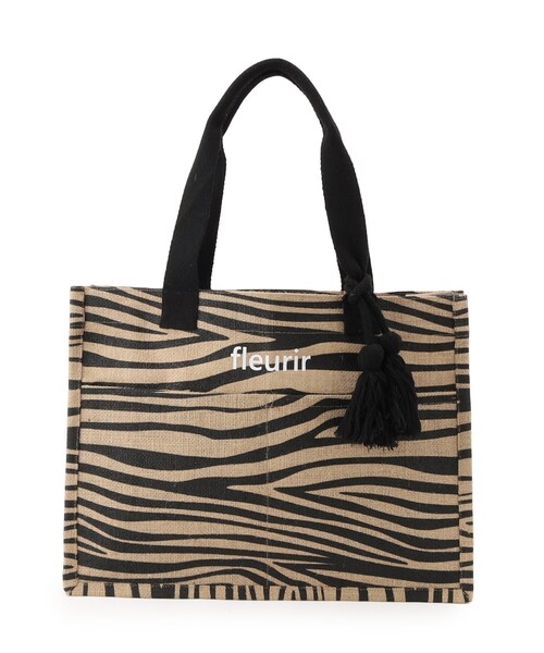 SHOO・LA・RUE（シューラルー）の「夏を彩る スクエアジュートトートバッグ（トートバッグ・レディース・オレンジ/ブルー/イエロー/ブラック系/ブラック系3/ブラック・00）」の14枚目の写真