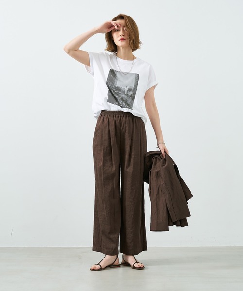 MICA&DEAL（マイカ＆ディール）の「フォトプリントT-shirt-city（Tシャツ/カットソー・レディース・ホワイト/ベージュ・FREE）」の3枚目の写真