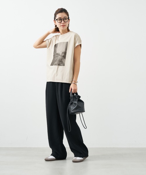 日本製　マイカ&ディール　フォトプリントTシャツ MICA&DEAL（マイカ＆ディール）の「フォトプリントT-shirt（T