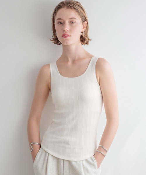 bijorie(ビジュリィ)の「【bijorie】カップ付きタンク/NEW BASIC light(インナーウェア/肌着・レディース・ライトグレー/ブラック/アイボリー・MEDIUM/LARGE/LG)」の15枚目の写真