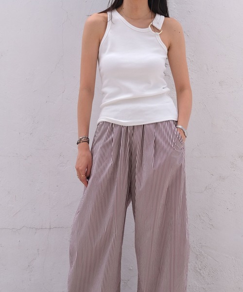 AKTE（アクテ）の「メタルリングタンクトップ（タンクトップ・レディース・ホワイト/ブラック・FREE）」の3枚目の写真