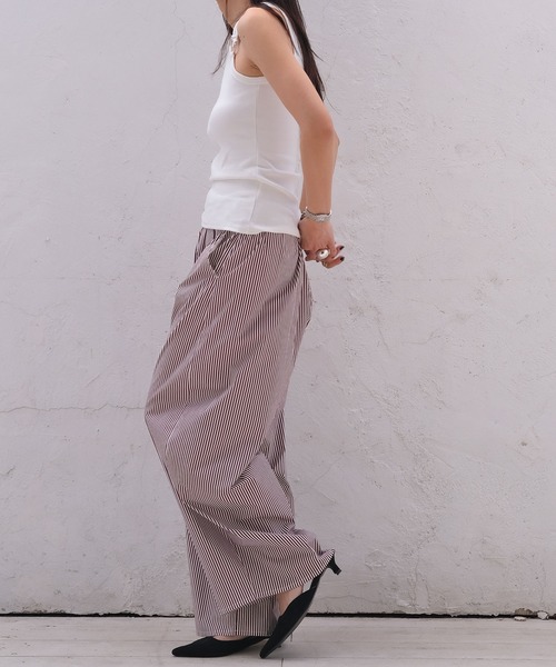 AKTE（アクテ）の「メタルリングタンクトップ（タンクトップ・レディース・ホワイト/ブラック・FREE）」の5枚目の写真