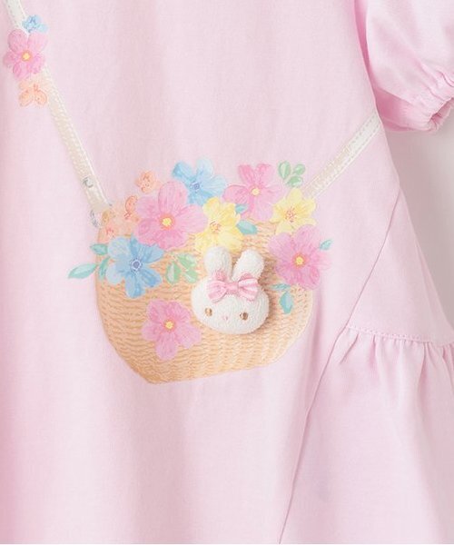 *新品*タグ付mezzopiano 　ウサギ　レイヤードチュニック 80cm mezzo piano - 新品 タグ付き メゾピアノ うさぎスイーツ柄 チュニック