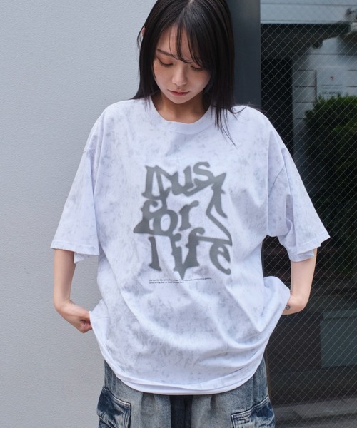 WEGO（ウィゴー）の「WEGO/スノーパターングラフィックT（Tシャツ/カットソー・メンズ・ダークグレー/ピンク/ホワイト・MEDIUM/LARGE）」の7枚目の写真