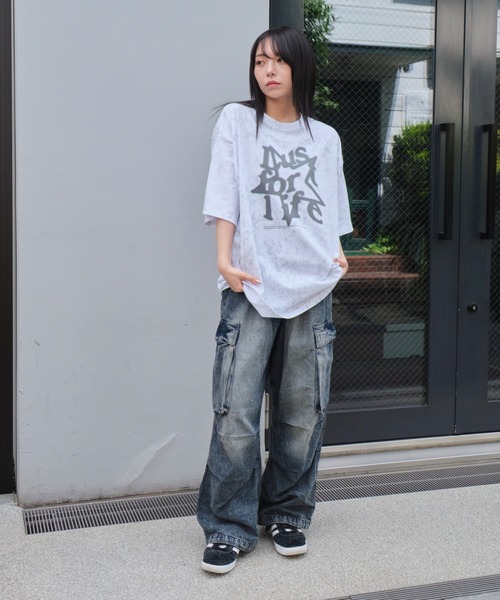 WEGO（ウィゴー）の「WEGO/スノーパターングラフィックT（Tシャツ/カットソー・メンズ・ダークグレー/ピンク/ホワイト・MEDIUM/LARGE）」の9枚目の写真