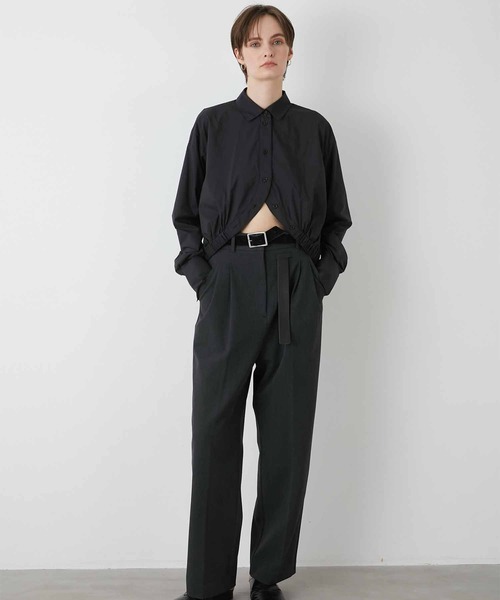 ブラウス シャツ 「LA PEAU DE GEM」softteck gather shirt/ソフトテックギャザーシャツ レディース la peau de gem ブラウス シャツ 「LA PEAU DE GEM」softteck