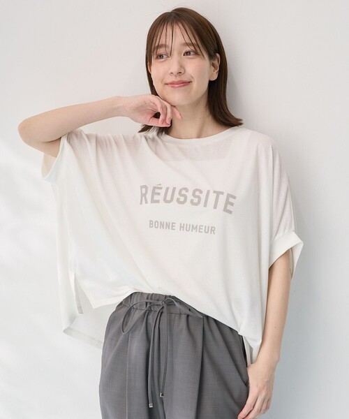 ANY（エニィ）の「シアージョーゼットボクシーロゴＴ（Tシャツ/カットソー・レディース・グレー系/ホワイト系・4）」の10枚目の写真