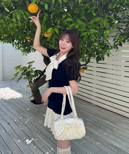 OLIVE des OLIVE(オリーブデオリーブ)の「【3WAY/着痩せ◎】ボウタイドッキングワンピ(ワンピース・レディース・ネイビー/ブラウン/トップグレー・FREE)」の10枚目の写真