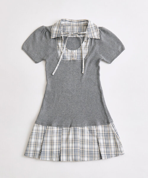 OLIVE des OLIVE(オリーブデオリーブ)の「【3WAY/着痩せ◎】ボウタイドッキングワンピ(ワンピース・レディース・ネイビー/ブラウン/トップグレー・FREE)」の20枚目の写真