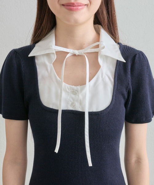 OLIVE des OLIVE オリーブデオリーブ ボウタイドッキングワンピ 3WAY/着痩せ◎】ボウタイドッキングワンピ | OLIVE des OLIVE