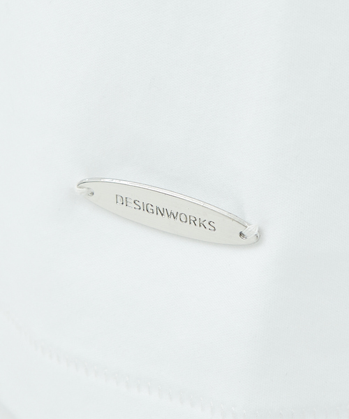 DESIGNWORKS（デザインワークス）の「【シルケット加工】変形ヘンリーネック Tシャツ（Tシャツ/カットソー・メンズ・ホワイト/ブラック・46/48/50）」の16枚目の写真