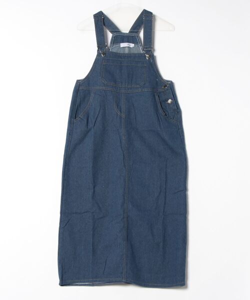 urge:(アージコロン )の「【URGE:】デニム ロング丈 オーバーオール ワンピース(ワンピース・レディース・ネイビー・SMALL/MEDIUM/LARGE/X-LARGE)」の3枚目の写真