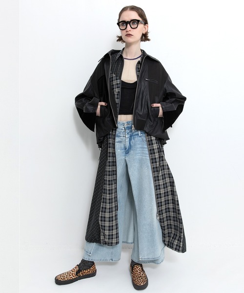 AULA AILA（アウラアイラ）の「ドローストリングチェックシャツワンピース（ワンピース・レディース・ブラック/ブラウン/ネイビー・0）」の13枚目の写真