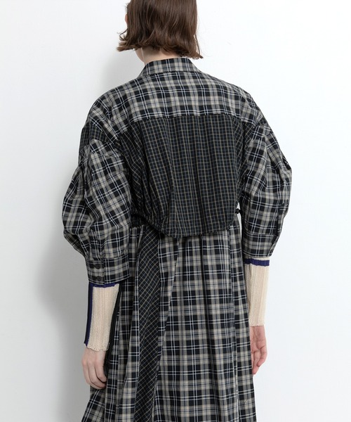 AULA AILA（アウラアイラ）の「ドローストリングチェックシャツワンピース（ワンピース・レディース・ブラック/ブラウン/ネイビー・0）」の17枚目の写真