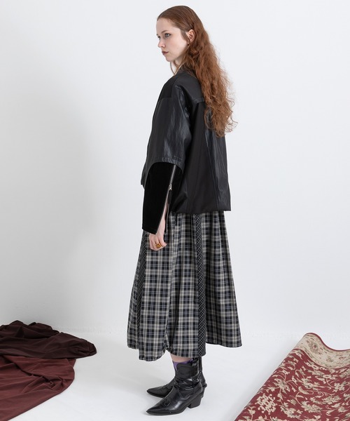 AULA AILA（アウラアイラ）の「ドローストリングチェックシャツワンピース（ワンピース・レディース・ブラック/ブラウン/ネイビー・0）」の9枚目の写真