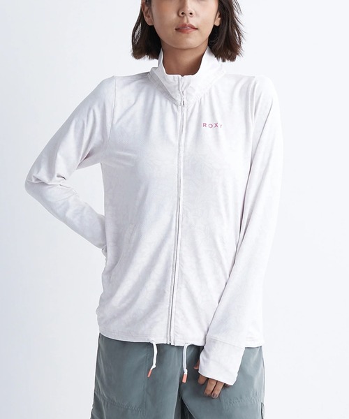 ROXY（ロキシー）の「【ROXY/ロキシー】24SS AURORA STAND/水陸両用ドローコード付き長袖ハイネックジップアップラッシュガード(水着)（ラッシュガード・レディース・ブラック/ピンク/カーキ/ネイビー/ホワイト/オフホワイト・SMALL/MEDIUM/LARGE）」の7枚目の写真