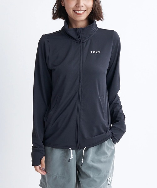 ROXY（ロキシー）の「【ROXY/ロキシー】24SS AURORA STAND/水陸両用ドローコード付き長袖ハイネックジップアップラッシュガード(水着)（ラッシュガード・レディース・ブラック/ピンク/カーキ/ネイビー/ホワイト/オフホワイト・SMALL/MEDIUM/LARGE）」の10枚目の写真
