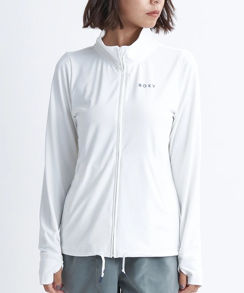 ROXY（ロキシー）の「【ROXY/ロキシー】24SS AURORA STAND/水陸両用ドローコード付き長袖ハイネックジップアップラッシュガード(水着)（ラッシュガード・レディース・ブラック/ピンク/カーキ/ネイビー/ホワイト/オフホワイト・SMALL/MEDIUM/LARGE）」の11枚目の写真