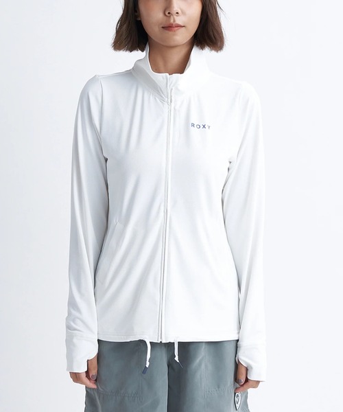 ROXY（ロキシー）の「【ROXY/ロキシー】24SS AURORA STAND/水陸両用ドローコード付き長袖ハイネックジップアップラッシュガード(水着)（ラッシュガード・レディース・ブラック/ピンク/カーキ/ネイビー/ホワイト/オフホワイト・SMALL/MEDIUM/LARGE）」の12枚目の写真