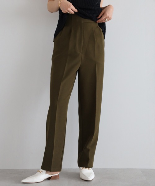 ENC（エンク）の「high waist wrap belt tuck pants / ハイウエストラップベルトタックパンツ（その他パンツ・レディース・ブラック/ライトブルー/アイボリー/カーキブラウン・FREE）」の4枚目の写真