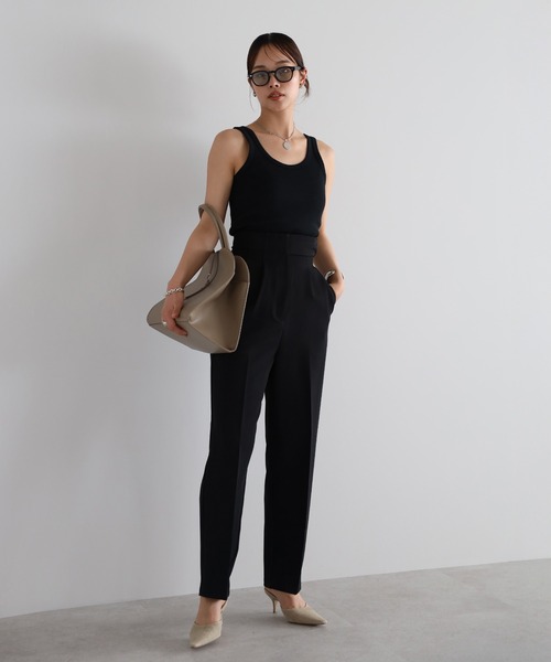 セール】high waist wrap belt tuck pants / ハイウエストラップ