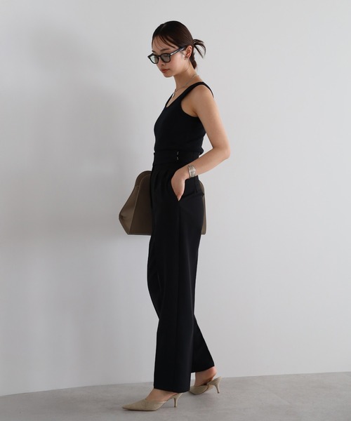 high waist wrap belt tuck pants / ハイウエストラップベルト