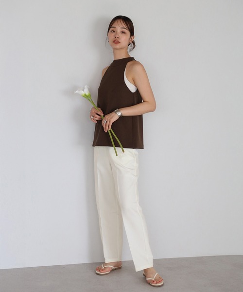 ENC（エンク）の「high waist wrap belt tuck pants / ハイウエストラップベルトタックパンツ（その他パンツ・レディース・ブラック/ライトブルー/アイボリー/カーキブラウン・FREE）」の7枚目の写真