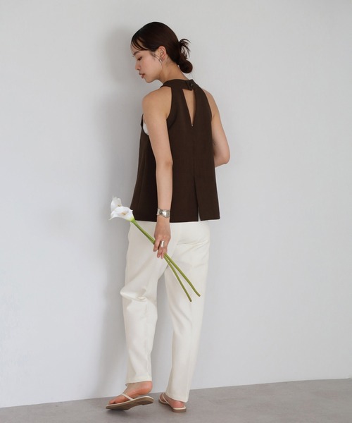 ENC（エンク）の「high waist wrap belt tuck pants / ハイウエストラップベルトタックパンツ（その他パンツ・レディース・ブラック/ライトブルー/アイボリー/カーキブラウン・FREE）」の9枚目の写真