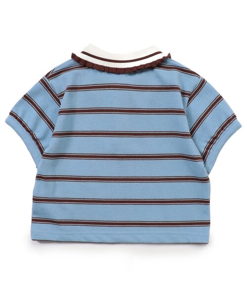 BREEZE(ブリーズ)の「【ジュニア対応】マルチボーダーポロシャツ(ポロシャツ・キッズ・サックスブルー/オフホワイト・80/90/100/110/120/130/140)」の9枚目の写真