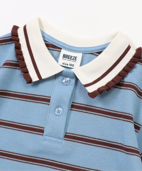 BREEZE(ブリーズ)の「【ジュニア対応】マルチボーダーポロシャツ(ポロシャツ・キッズ・サックスブルー/オフホワイト・80/90/100/110/120/130/140)」の11枚目の写真