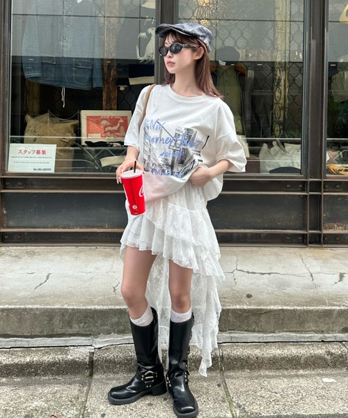 RAY CASSIN(レイカズン)の「ルーズフォトTシャツ(Tシャツ/カットソー・レディース・ブラック/ホワイト/ピンク・FREE)」の7枚目の写真