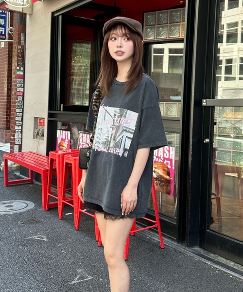 RAY CASSIN(レイカズン)の「ルーズフォトTシャツ(Tシャツ/カットソー・レディース・ブラック/ホワイト/ピンク・FREE)」の16枚目の写真