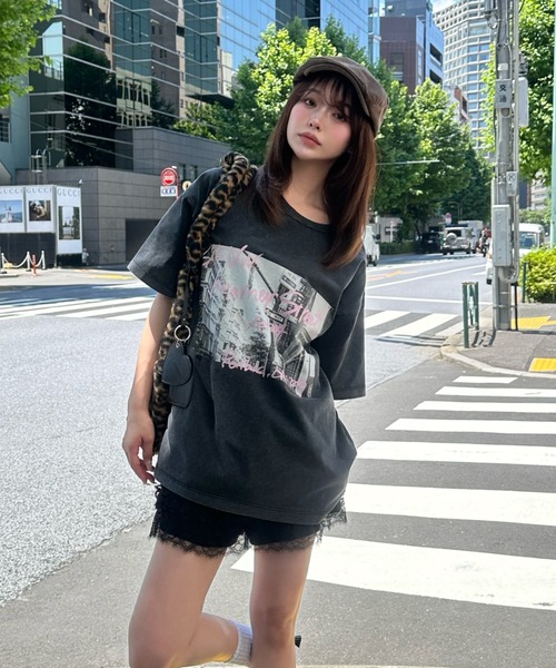 RAY CASSIN(レイカズン)の「ルーズフォトTシャツ(Tシャツ/カットソー・レディース・ブラック/ホワイト/ピンク・FREE)」の20枚目の写真