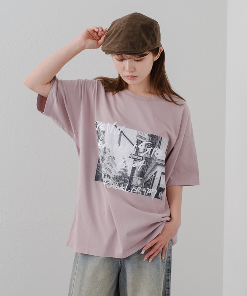 RAY CASSIN(レイカズン)の「ルーズフォトTシャツ(Tシャツ/カットソー・レディース・ブラック/ホワイト/ピンク・FREE)」の22枚目の写真