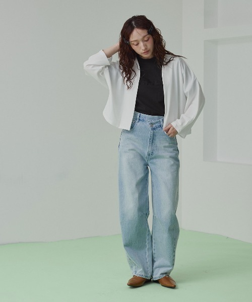 W:Huku(フーク)の「パイル フーク ロゴ シンプル Tシャツ / 半袖 ハーフスリーブ(Tシャツ/カットソー・レディース・オフホワイト/ブラック・FREE)」の20枚目の写真