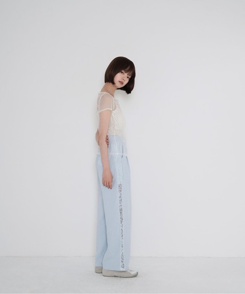 Uenui（ウニュイ）の「【 cunii 】 シアー メッシュ ドット ブラウス（シャツ/ブラウス・レディース・パープル/ホワイト/ブラウン/ブラック・FREE）」の19枚目の写真