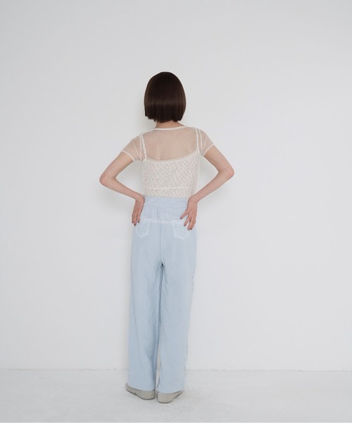 Uenui（ウニュイ）の「【 cunii 】 シアー メッシュ ドット ブラウス（シャツ/ブラウス・レディース・パープル/ホワイト/ブラウン/ブラック・FREE）」の21枚目の写真