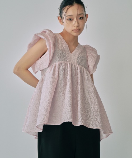新品　Acka　 georgette peplum tops ペプラムトッ プス 2025年最新】GEORGETTE peplum topsの人気アイテム - メルカリ