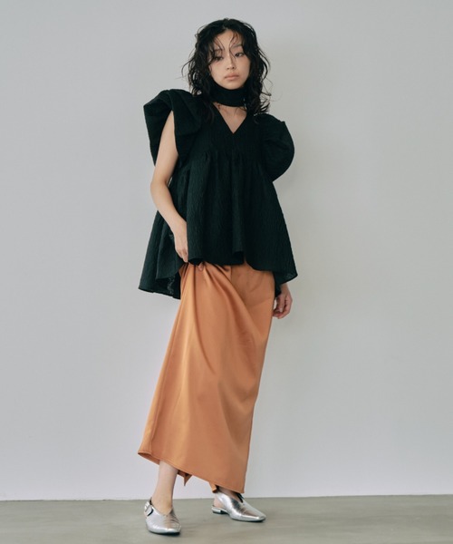 ブラウス シャツ sheer jacquard peplum tops / シアージャガードペプラムトップス レディース sheer jacquard peplum tops / シアージャガードペプラム