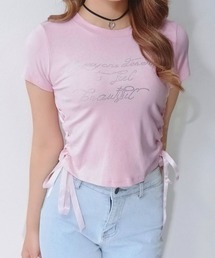 ロゴビジュー半袖カットソー