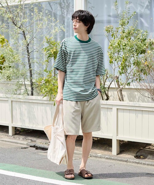 coen(コーエン)の「<Parknik>マルチボーダーTシャツ(Tシャツ/カットソー・メンズ・ダークグリーン/ベージュ/ネイビー・M/L/XL)」の7枚目の写真