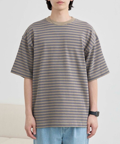 coen(コーエン)の「<Parknik>マルチボーダーTシャツ(Tシャツ/カットソー・メンズ・ダークグリーン/ベージュ/ネイビー・M/L/XL)」の12枚目の写真