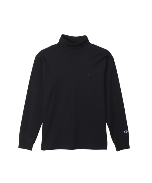 Champion(チャンピオン)の「【Champion/チャンピオン】メンズ ベーシック タートルネックロングスリーブTシャツ(Tシャツ/カットソー・メンズ・オリーブ/ブラック/オフホワイト/ネイビー/チャコール・LARGE/X-LARGE/MEDIUM/SMALL)」の2枚目の写真