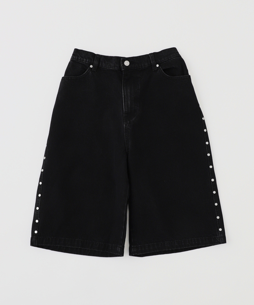 セール】AFB / エーエフビー STUDDED WIDE SHORTS（デニムパンツ