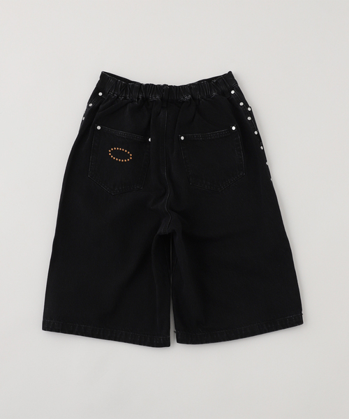 AFB STUDDED WIDE SHORTS Mサイズ セール】AFB / エーエフビー STUDDED WIDE SHORTS（デニムパンツ
