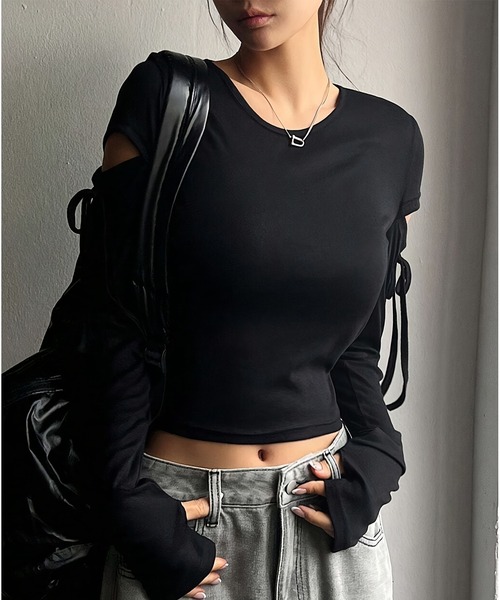 ❤️Reformation 2023新作新品　黒　長袖カットソー　オシャレ ssg0026_00.jpg